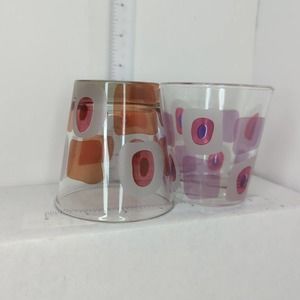 MCM Cerve Circleware Amoeba Tumbler Beverage Glasses Italy Lot Of 2